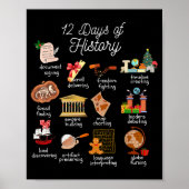 12 Day Of History Teacher Christmas Social Studies ポスター (正面)