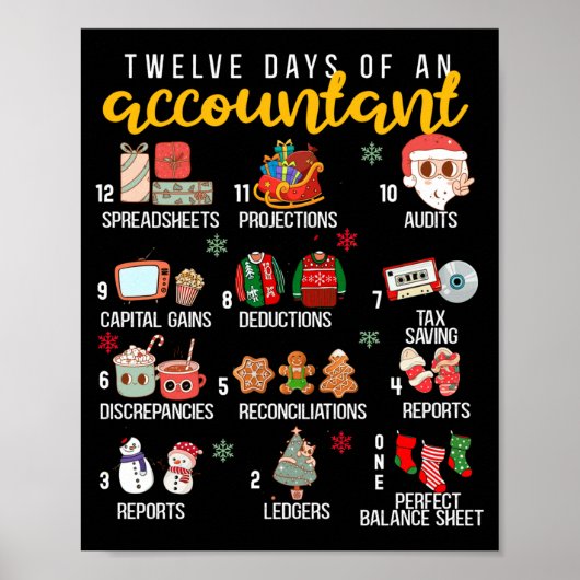 12 Days Of An Accountant, Xmas Party, Funny Accoun ポスター (正面)