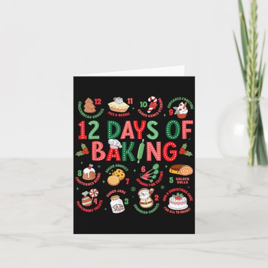 12 Days Of Baking Baker Christmas Cook Chef Baking カード (正面)