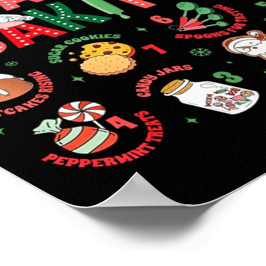 12 Days Of Baking Baker Christmas Cook Chef Baking ポスター (角)