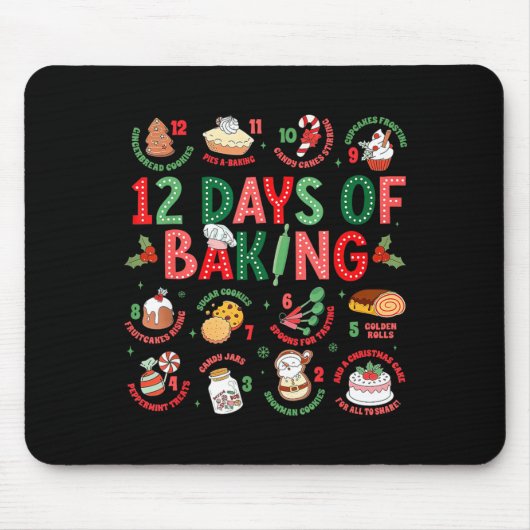 12 Days Of Baking Baker Christmas Cook Chef Baking マウスパッド (正面)