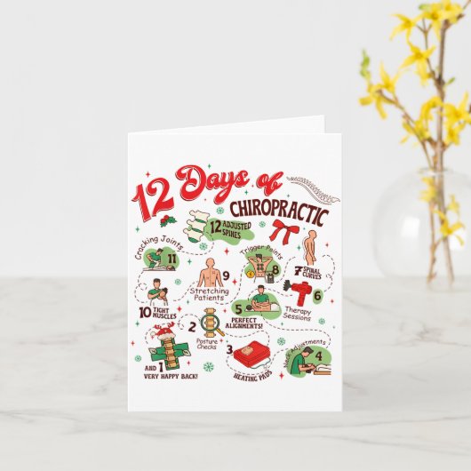 12 Days Of Chiropractic Christmas Chiropractor  カード (黄色い花)