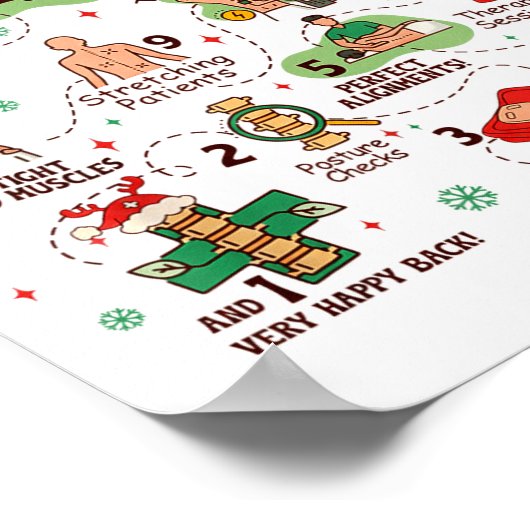 12 Days Of Chiropractic Christmas Chiropractor  ポスター (角)