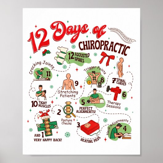 12 Days Of Chiropractic Christmas Chiropractor ポスター (正面)
