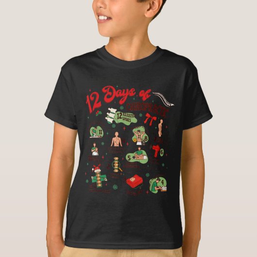 12 Days Of Chiropractic Christmas Chiropractor  Tシャツ (正面)