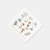 12 Days of Christmas Illustrations  スタンダードカクテルナプキン (角)