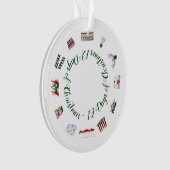 12 Days of Christmas in a Circle of Red and Green  オーナメント (正面)