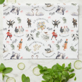 12 Days of Christmas Vintage  キッチンタオル (折り畳み)