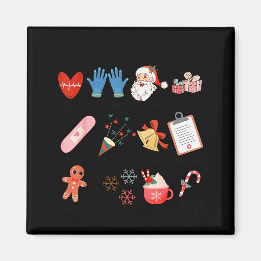 12 Days Of Cna Life Nurse Merry Christmas Pajamas  マグネット (正面)