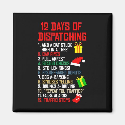 12 Days Of Dispatching Christmas Pajama X-mas Disp マグネット (正面)