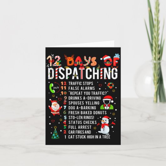 12 Days Of Dispatching Funny Christmas Dispatcher カード (正面)