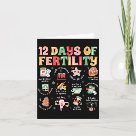 12 Days Of Fertility Ivf Nurse Christmas Ob Gyn Tr カード (正面)