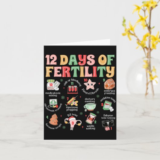 12 Days Of Fertility Ivf Nurse Christmas Ob Gyn Tr カード (黄色い花)