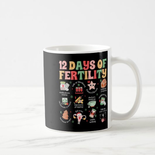 12 Days Of Fertility Ivf Nurse Christmas Ob Gyn Tr コーヒーマグカップ (右)