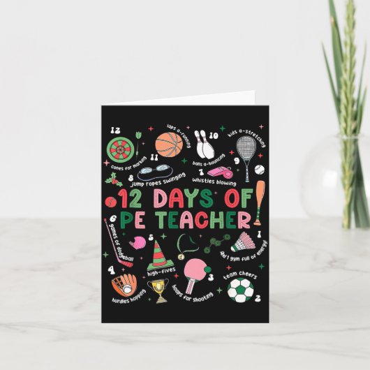 12 Days Of Pe Teacher Physical Education Gym Coach カード (正面)