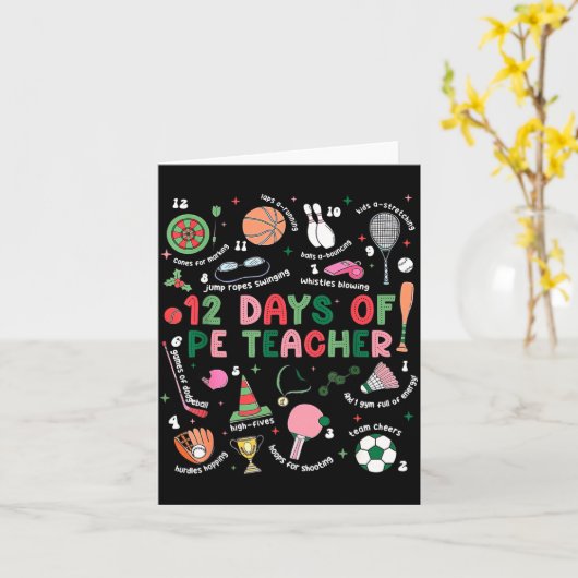 12 Days Of Pe Teacher Physical Education Gym Coach カード (黄色い花)