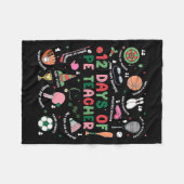 12 Days Of Pe Teacher Physical Education Gym Coach フリースブランケット (正面(横))