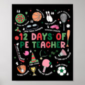 12 Days Of Pe Teacher Physical Education Gym Coach ポスター (正面)