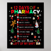 12 Days Of Pharmacy Funny Christmas Pharmacist Tec ポスター (正面)