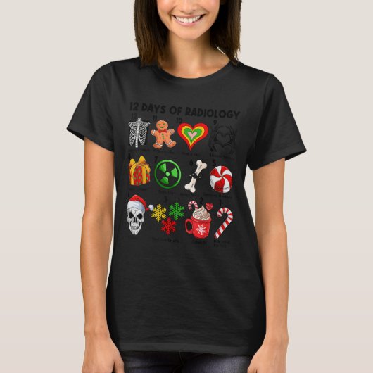 12 Days Of Radiology Xray Tech Ct Mri Merry Christ Tシャツ (正面)