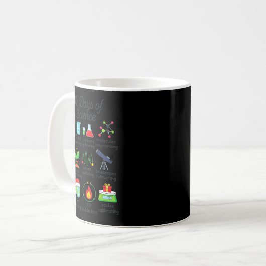 12 Days Of Science Funny Science Teacher Christmas コーヒーマグカップ (正面左)