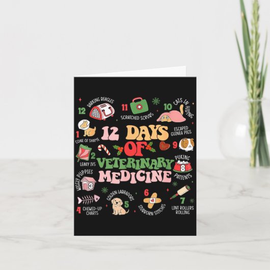12 Days Of Veterinary Medicine Funny Christmas Vet カード (正面)