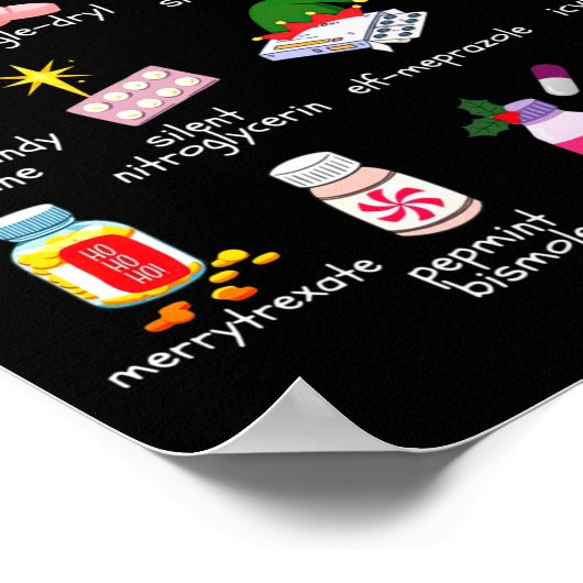 12 Drugs Of Christmas Pharmacist Technician Pharma ポスター (角)