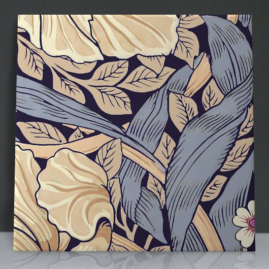 12 Dusty Blue & Yellowのシームレス8 タイル