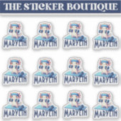 12 In One Cute名前をカスタムするトレーニングAxolotlステッカー シール (正面)