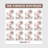 12 In One Cute名前をカスタムするバルーンパーティーAxolotl シール (シート)