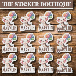 12 In One Cute名前をカスタムするバルーンパーティーAxolotl シール