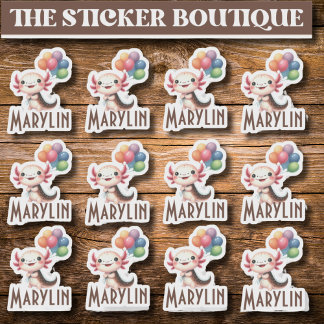 12 In One Cute名前をカスタムするバルーンパーティーAxolotl シール