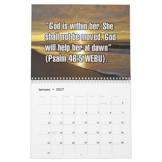 12-Month Biblical Scripture Verses For Women カレンダー (1月 2027)