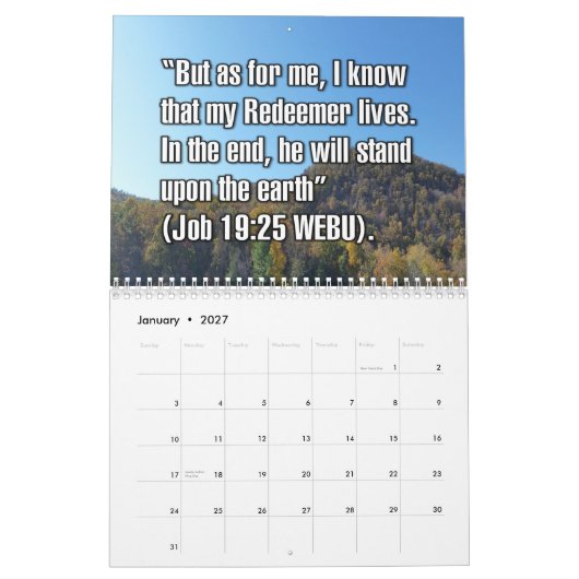 12-Month Easter Biblical Scripture Verses カレンダー (1月 2027)