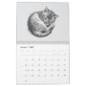 12 Months of Adorable Pencil Drawing Kittens カレンダー (1月 2027)