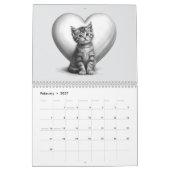 12 Months of Adorable Pencil Drawing Kittens カレンダー (2月 2027)