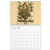 12 Months Of Flowers Baroque Rococo Botanical Art カレンダー (1月 2026)