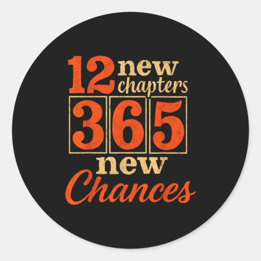 12 New Chapters 365 Chances Motivational  ラウンドシール (正面)