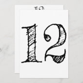 12 numéro onze manuscrit géant 招待状 (正面/裏面)