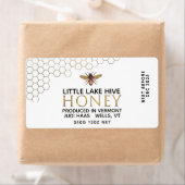 12 ozはちみつ16進jarラベル(ハニカムとビー付き) ラベル (インサイチュ)