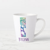 12 ozマーメイドモノグラムのスタイル カフェラテマグ (右)