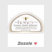 12 oz Jar金ゴールド用のSkip形状のハニーラベル縁ど シール (シート)