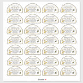 12 oz Skip形状はちみつラベル花と蜂黄 シール (シート)