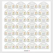 12 oz Skip形状ひまわりグリーン付きハニーラベル シール (シート)