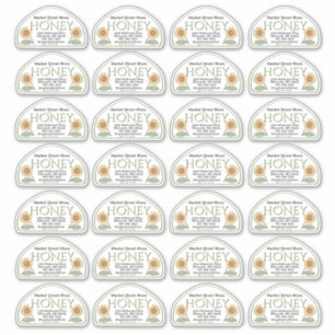 12 oz Skip形状ひまわりグリーン付きハニーラベル シール