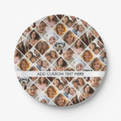 12 Photo Collage – あなたが写真やインスタグラムを正方形にする ペーパープレート (正面)