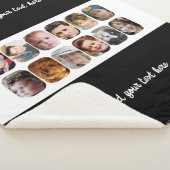 12 photo collage add text black white シェルパブランケット (3/4)