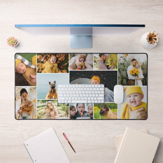 12 Photo Collage Make Your Own デスクマット (オフィス1)