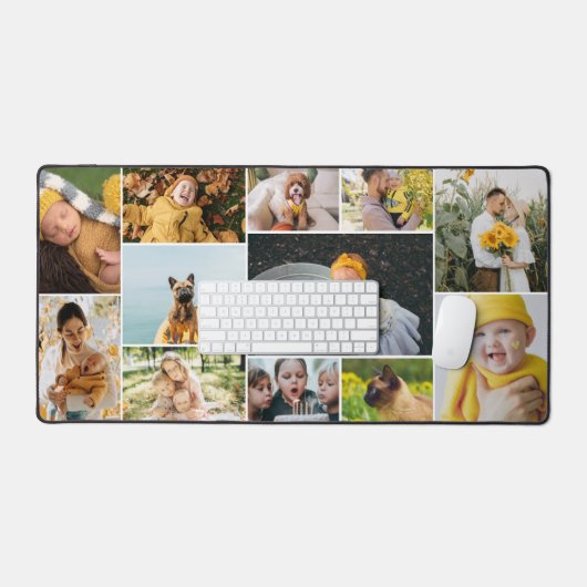12 Photo Collage Make Your Own デスクマット (キーボード&マウス)