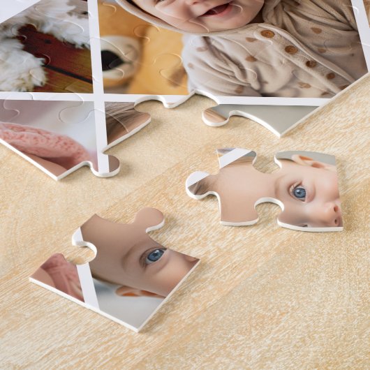 12 Photo Collage Modern Diamond Layout Black ジグソーパズル (側面)